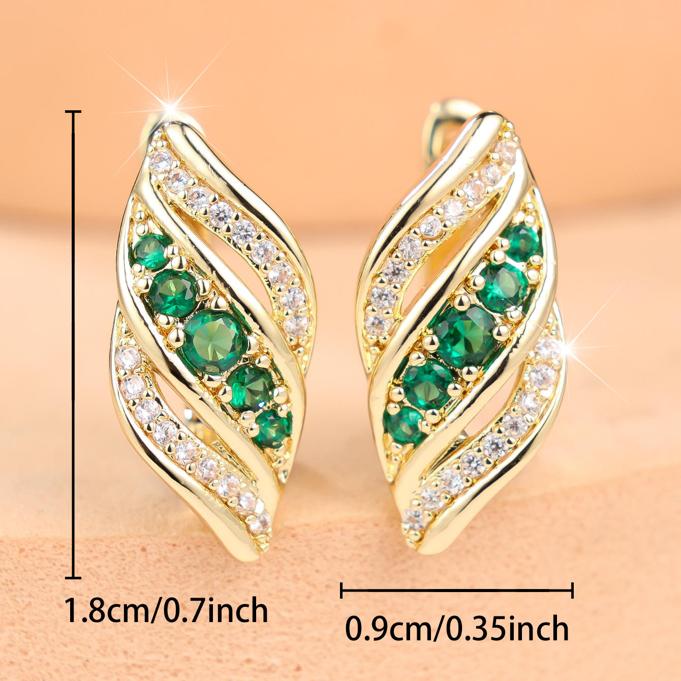 Women's Inlaid Synthetic Zirconia Earrings, Elegant & Sweet